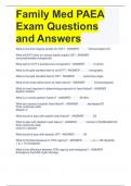 Family Med PAEA Exam Questions and Answers 