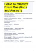 Bundle For PAEA Exam Questions and Answers