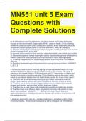 MN551 unit 5 Exam Questions with Complete Solutions 