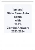  (solved)  State Farm Auto Exam  with  100% Correct Answers 2023/2024  