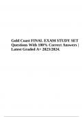 Gold Coast Final Exam Questions With 100% Correct Answers | Latest 2023/2024 Graded A+