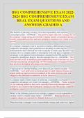 BSG COMPREHENSIVE EXAM 2022-2024 BSG COMPREHENSIVE EXAM REAL EXAM QUESTIONS AND ANSWERS GRADED A