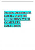 Practice Questions for SOCRA exam VERIFIED 2022/2023