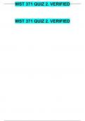 WST 371 QUIZ 2. VERIFIED