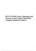 MCN 374 Pediatrics Final Exam Questions and Answers Latest Update 2023/2024, MCN 374 EXAM Practice Questions With Answers, MCN 374 Exam 2 Cardiac Questions With 100% Correct Answers Latest,MCN 374 Pediatrics (Growth and Development) Questions With 100% Co