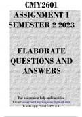 CMY2601 Assignment 1 Semester 2 2023