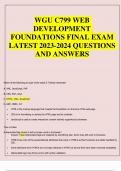 WGU C799 WEB DEVELOPMENT FOUNDATIONS FINAL EXAM LATEST 2023-2024 QUESTIONS AND ANSWERS