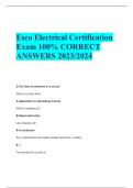 Esco Electrical Certification Exam 100% VERIFIED ANSWERS 2023/2024