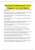 Nursing Fundamentals Test 1 Chapters 1,2,3,4,6 Q&As