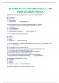 BIOCHEM ACS ACTUAL EXAM LATEST STUDY  GUIDE SOLUTION RATED A.