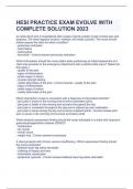 HESI PRACTICE EXAM EVOLVE WITH COMPLETE SOLUTION 2023