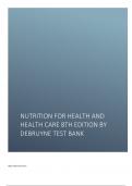 Nutrition for Health and Health Care 8th Edition By DeBruyne TEST BANK