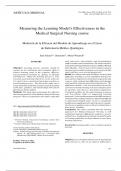 Measuring the Learning Model’s Effectiveness in the  Medical Surgical Nursing course