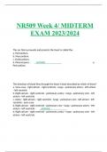 NR509 / NR 509 Midterm Exam 2023 /2024: Advanced Physical Assessment - Chamberlain NR 509 Midterm TEST BANK