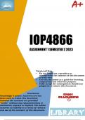 IOP4866 Assignment 1 (ANSWERS) Semester 2 2023 (628881) - DUE 24 August 2023