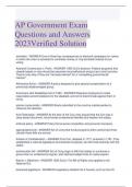 AP Government Exam  Questions and Answers  2023Verified Solution