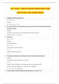 ATI TEAS 7 MATH EXAM QUESTIONS AND  SOLUTION (100 QUESTIONS)