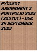 PYC4807 Assignment 3 PORTFOLIO 2023 (255701) - DUE 29 September 2023