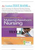 A+ Verified Test Bank For Davis Advantage's Maternal Newborn Nursing; Critical Components of Nursing 4th Edition by Durham, Chapman & Miller, Complete Guide Newest Version 2023-2024