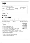 AQA A level ACCOUNTING Paper 1 and 2 MAY 2023 QUESTION PAPERS