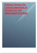 Pediatric Nursing The Critical Components of Nursing Care 2nd Edition 2024 latest update by Rudd Test Bank.pdf