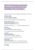 WGU C429 Healthcare Operations  Management QUESTIONS AND  ANSWERS 2023 GRADED A