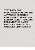 Psychotherapy for the Advanced Practice Psychiatric  Nurse, Second Edition: A How-To Guide for Evidence- Based Practice 2nd Edition Test Bank 