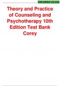 Theory and Practice of Counseling and Psychotherapy 10th Edition Test Bank Corey