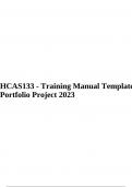 HCAS133 - Training Manual Template Portfolio Project 2023.