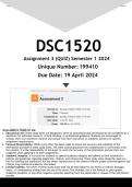 DSC1520 Assignment 3 (ANSWERS) Semester 1 2024 - DISTINCTION GUARANTEED