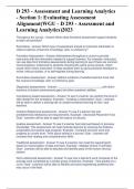 D 293 - Assessment and Learning Analytics - Section 1: Evaluating Assessment Alignment(WGU - D 293 - Assessment and Learning Analytics)2023