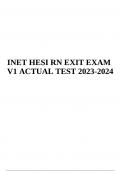 INET HESI RN EXIT EXAM V1 ACTUAL TEST 2023-2024