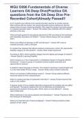 WGU D096 Fundamentals of Diverse Learners OA Deep Dive(Practice OA questions from the OA Deep Dive Pre-Recorded Cohort)Already Passed!!