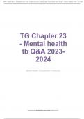 TG Chapter 23 - Mental health tb Q&A 2023-2024