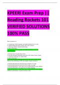 KPEERI Exam Prep ||  Reading Rockets 101 VERIFIED SOLUTIONS  100% PASS