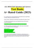 ALL HESI EXIT Questions and Answers Test Bank;  A+ Rated Guide (2023)