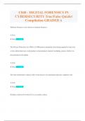 C840 - DIGITAL FORENSICS IN CYBERSECURITY True/False Quizlet Compilation GRADED A