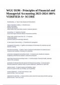 WGU D196 - Principles of Financial and Managerial Accounting 2023-2024 100% VERIFIED A+ SCORE.