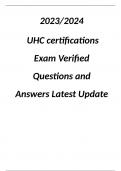 2023/2024  UHC certifications Exam Verified Questions and Answers Latest Update