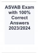 ASVAB Exam with 100% Correct Answers 2023/2024