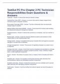 TestOut PC Pro Chapter 2 PC Technician Responsibilities Exam Questions & Answers