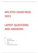 APC3701 EXAM PACK  2023 LATEST QUESTIONS  AND ANSWERS