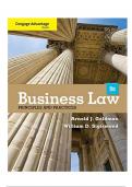 Test Bank For Cengage Advantage Books Business Law Principles and Practices 9th Edition By Arnold J. Goldman; William D. Sigismond 9781285675367 Chapter 1-38 Complete Guide .