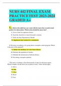 NURS 442 FINAL EXAM  PRACTICETEST 2023-2024  GRADED A+