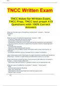 TNCC Notes for Written Exam, TNCC Prep, TNCC test prepA 415 Questions with 100% Correct Answers