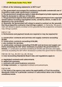 CFCM Study Guide: FULL TEST 1. Which of the following statements is NOT true? a. The government encourages the maximum practicable commercial use of inventions made under government contracts. b. The government recognizes rights in data developed at priva