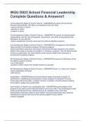 WGU D023 School Financial Leadership Complete Questions & Answers!!WGU D023 School Financial Leadership Complete Questions & Answers!