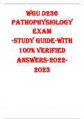 WGU D236  pathophysiology  Exam  -Study Guide-With  100% verified  answers-2022- 2023