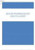 HESI RN PHARMACOLOGY  2022 V2 LATEST