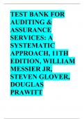 TEST BANK FOR AUDITING AND ASSURANCE SERVICES 17TH EDITION ALVIN A. ARENS, RANDAL J. ELDER, MARK S. BEASLEY, CHRIS E. HOGAN